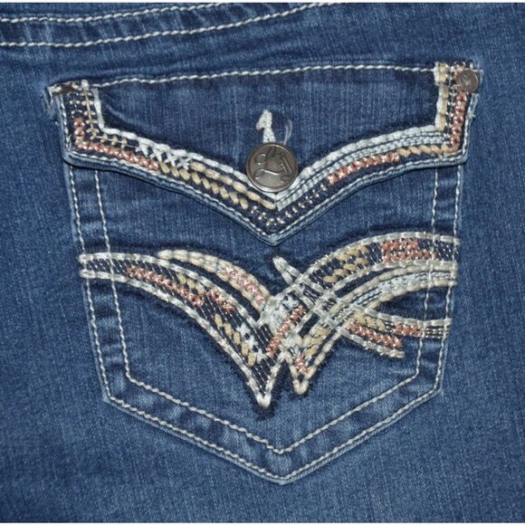 Love Indigo Straight Leg Embroidered Denim Blue Jeans Plus Size 22W Stretch - Picture 6 of 10